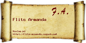 Flits Armanda névjegykártya